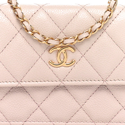 Chanel Caviar Quilted Miss Coco Clutch With Chain Light Purple 9 of 11