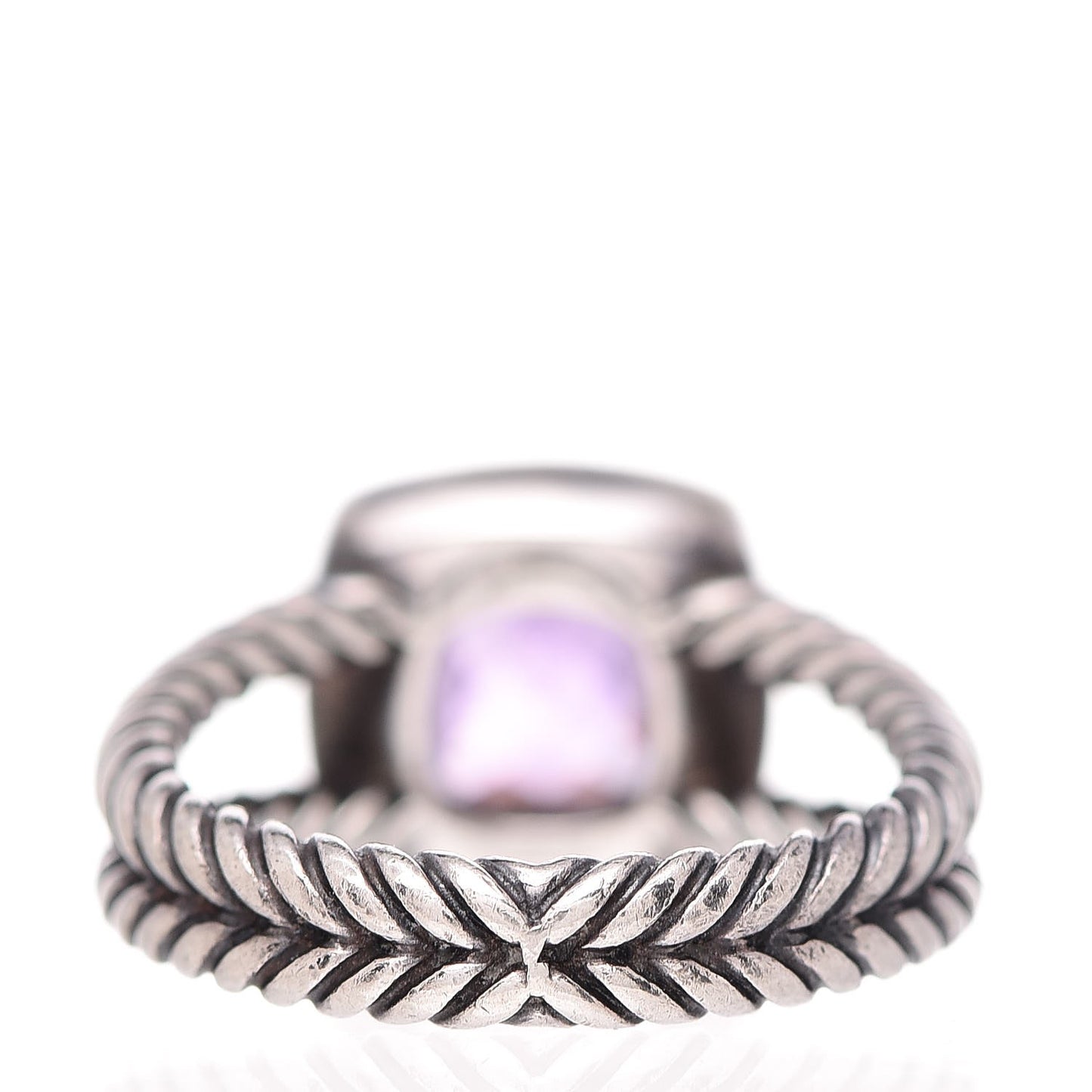 Sterling Silver Diamond Amethyst 7mm Petite Albion Ring 52 6