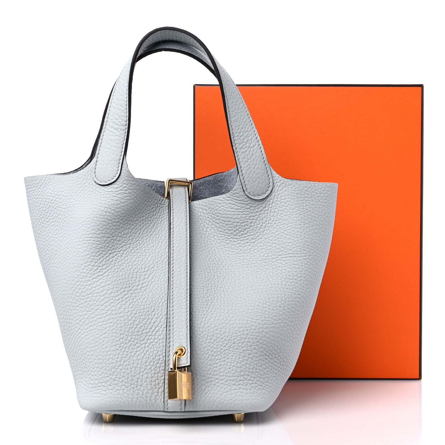 Hermes Taurillon Clemence Picotin Lock 18 PM Bleu Pale 10 of 10