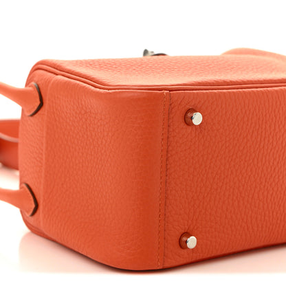 Hermes Taurillon Clemence Mini Lindy 20 Feu 9 of 11