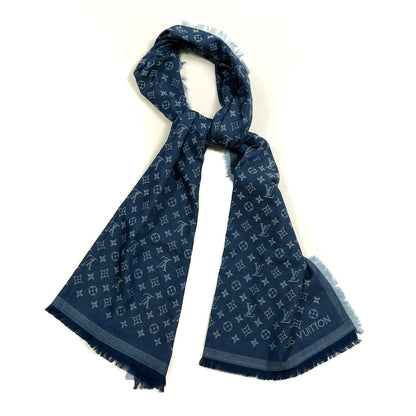 Louis Vuitton Cotton Monogram Essential Stole Blue 1 of 3