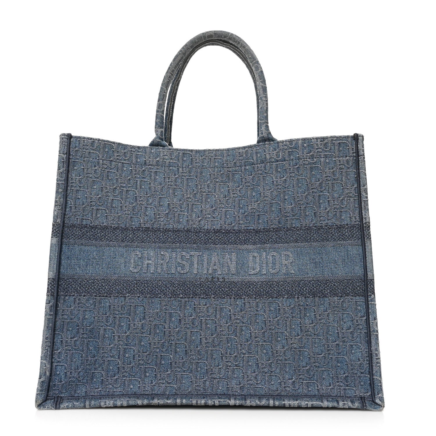 Christian Dior Oblique Denim Book Tote Denim Blue 1 of 7