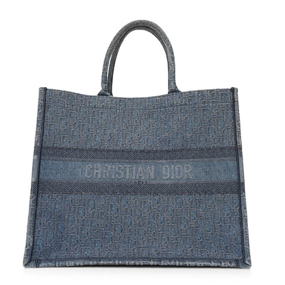 Christian Dior Oblique Denim Book Tote Denim Blue 1 of 7