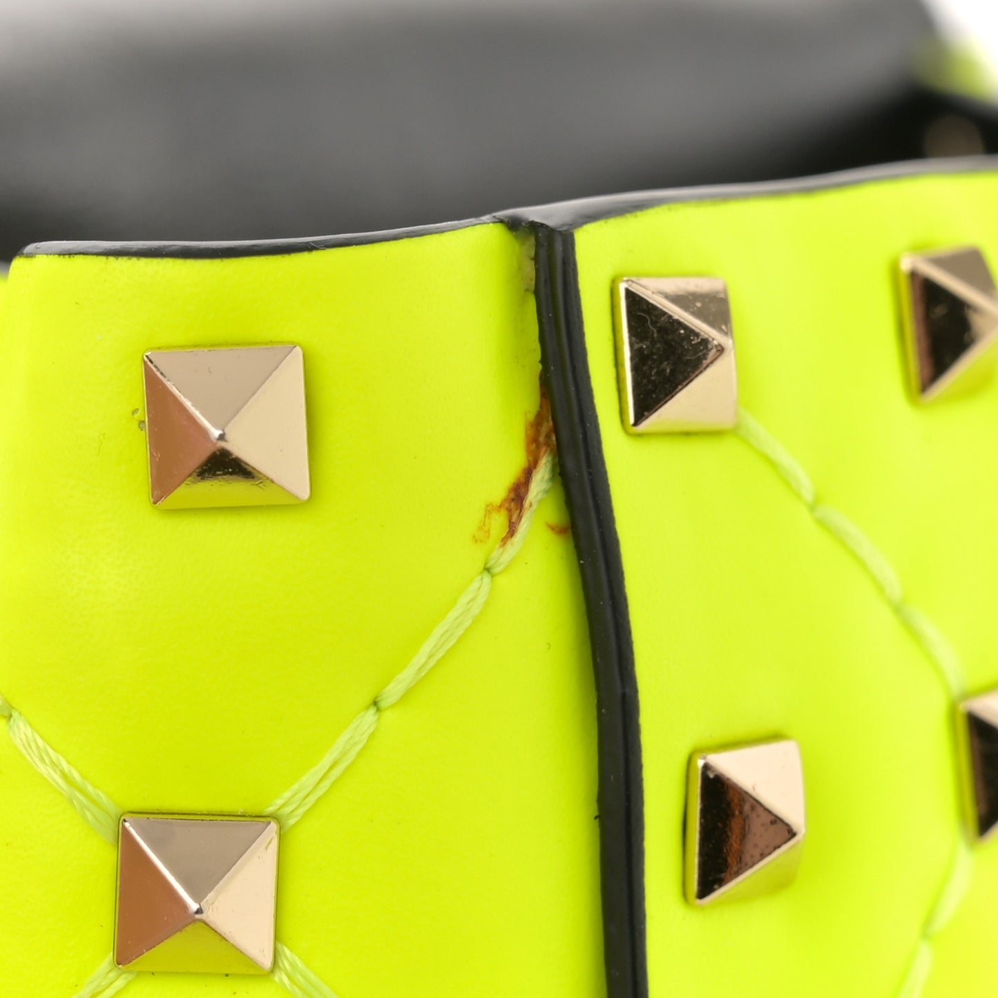 Calfskin Micro Rockstud Spike Shoulder Bag Lime