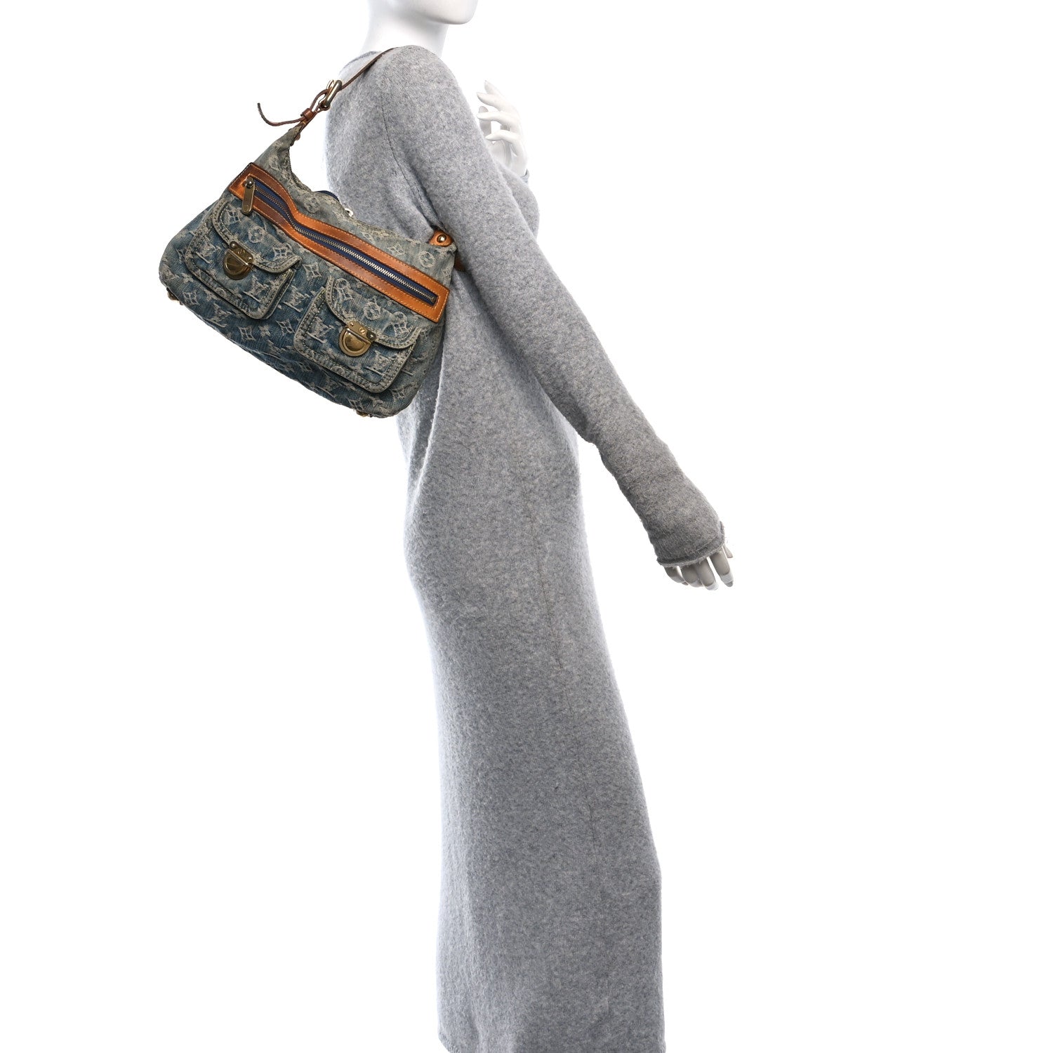 Louis Vuitton Monogram Denim Baggy PM Blue 2 of 10