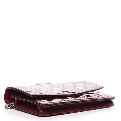 Chanel Patent Quilted Brilliant Wallet On Chain WOC Red 3 of 12