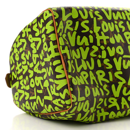 Louis Vuitton Monogram Graffiti Speedy 30 Green 9 of 10