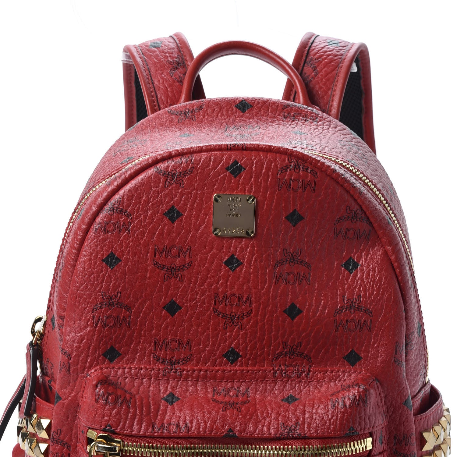 MCM Visetos Small Side Stud Stark Backpack Red 8 of 8