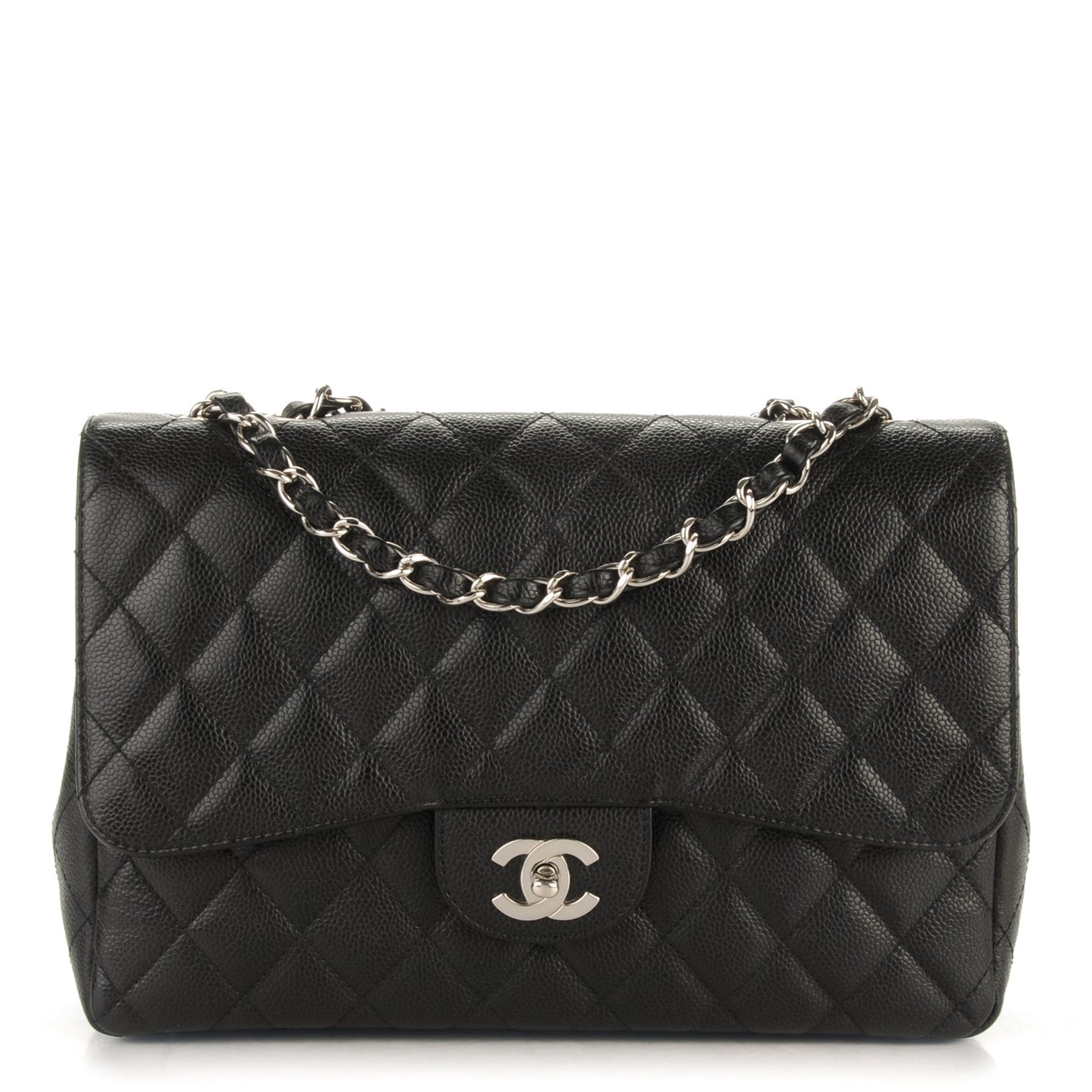 Caviar Quilted Jumbo Single Flap Black