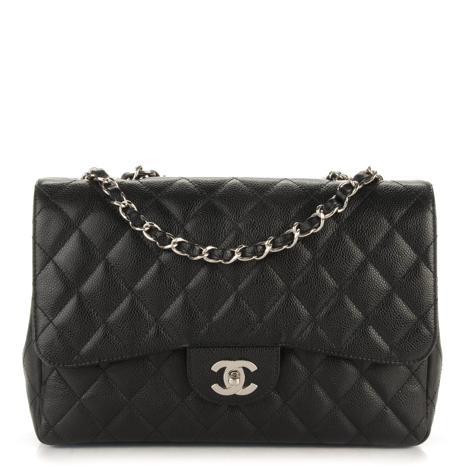 Chanel Caviar Quilted Jumbo Single Flap Black 1 of 7