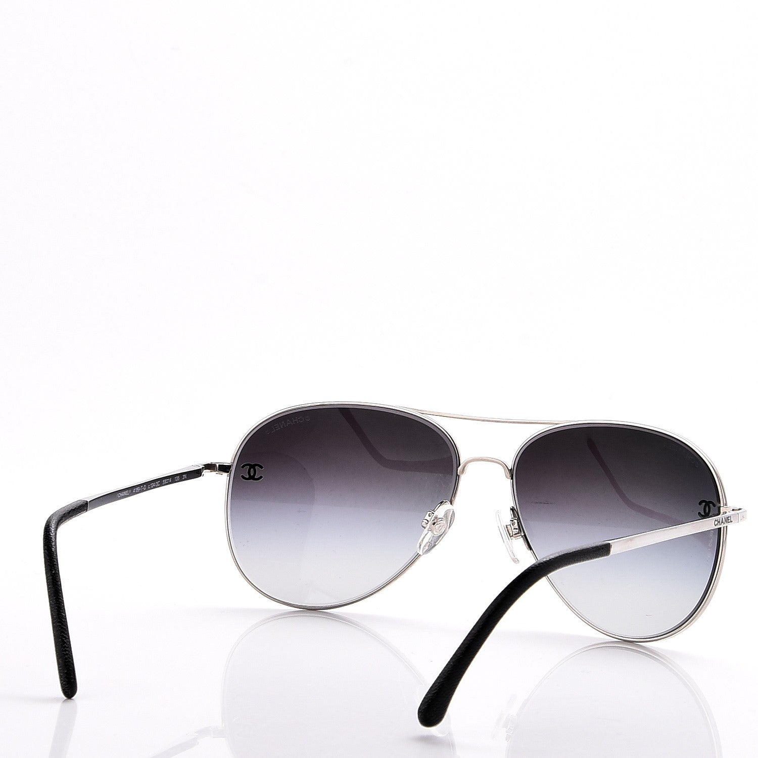 Chanel Aviator CC Sunglasses 4189-T-Q Silver 4 of 9