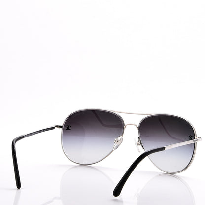 Chanel Aviator CC Sunglasses 4189-T-Q Silver 4 of 9