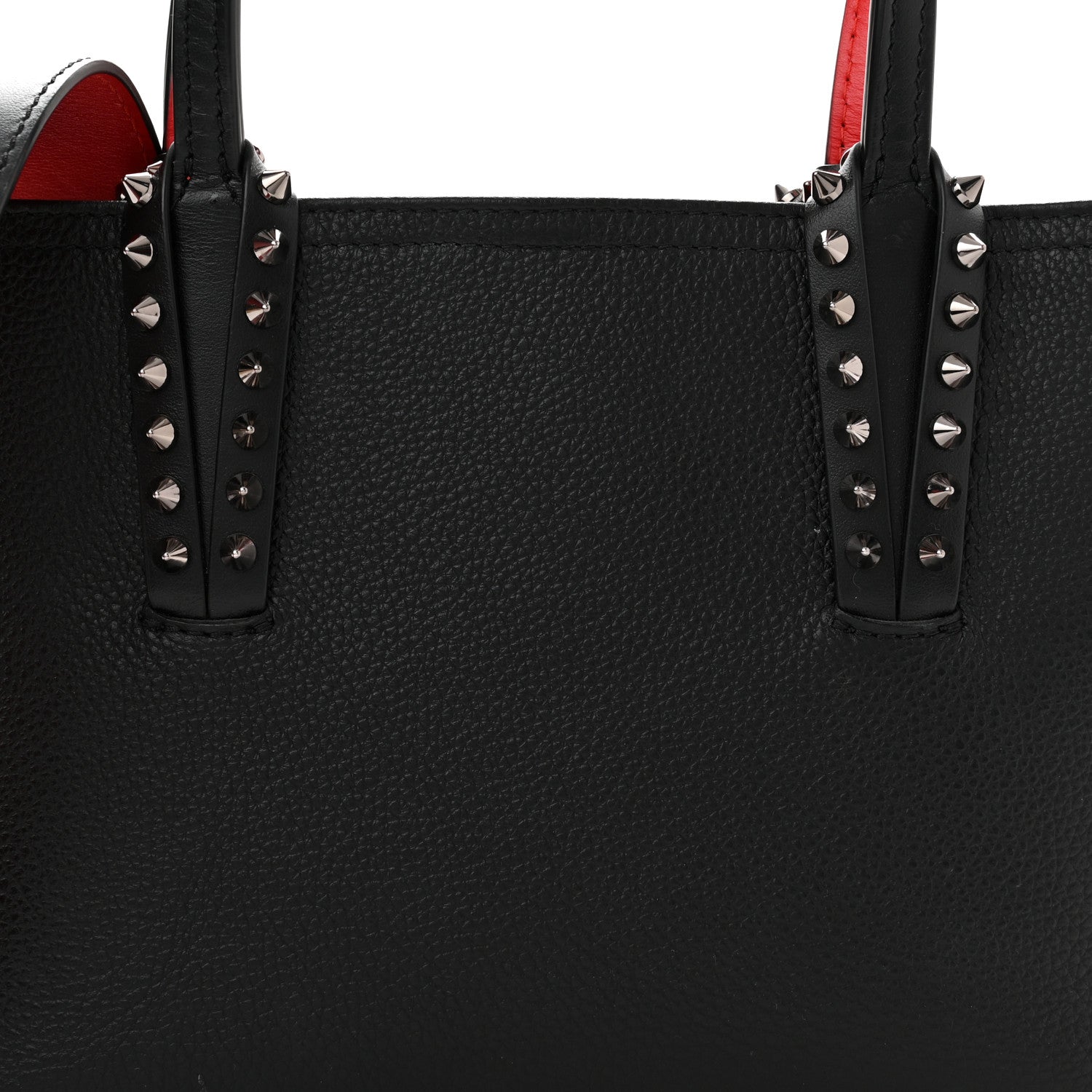 Christian Louboutin Calfskin Spikes Mini East West Cabata Tote Black 7 of 9