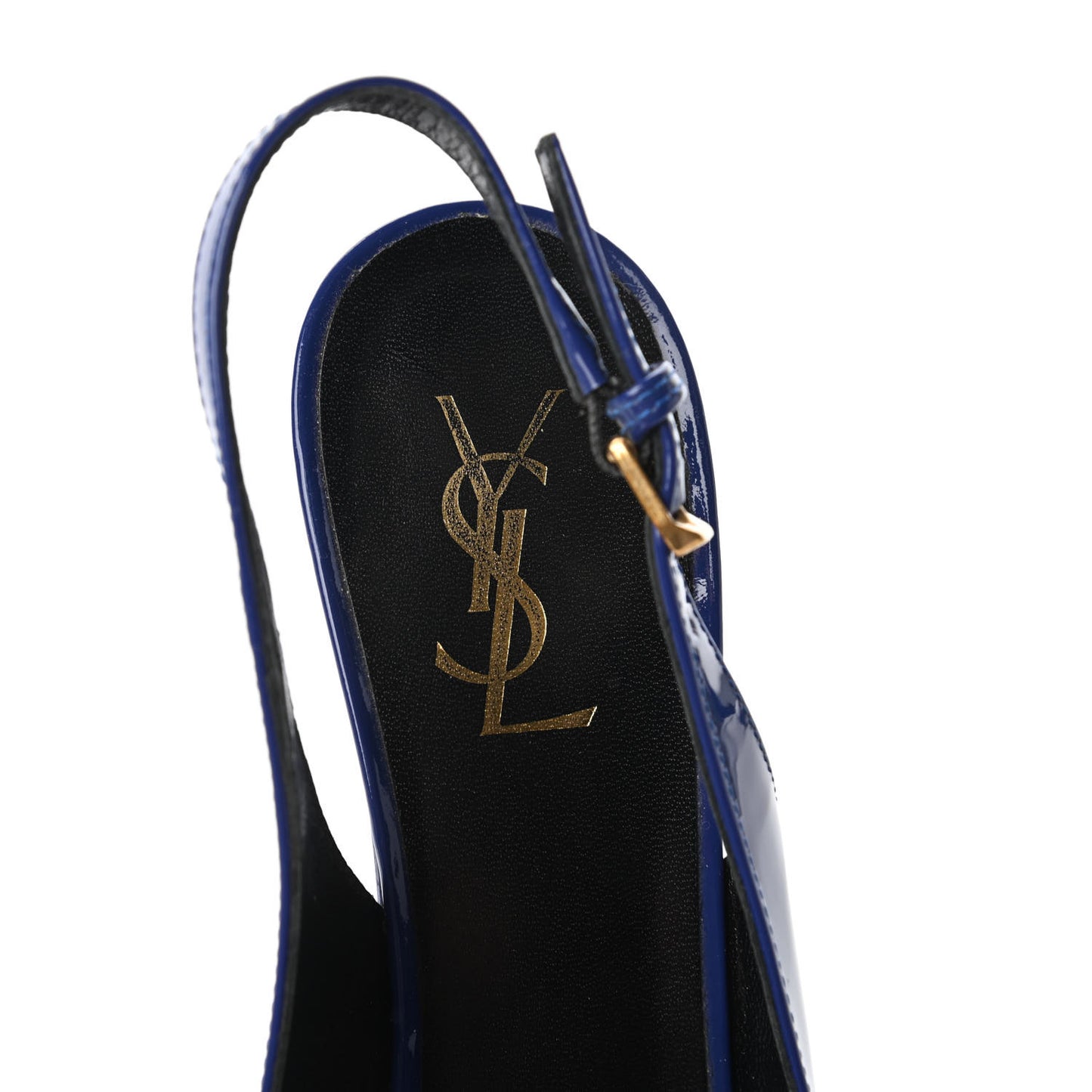 Vitello Vernice Slingback Platform Pumps 39 Royal Blue