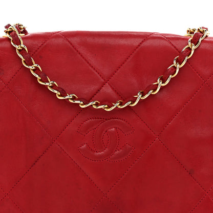 Chanel Lambskin Quilted CC Shoulder Bag Red 8 of 13