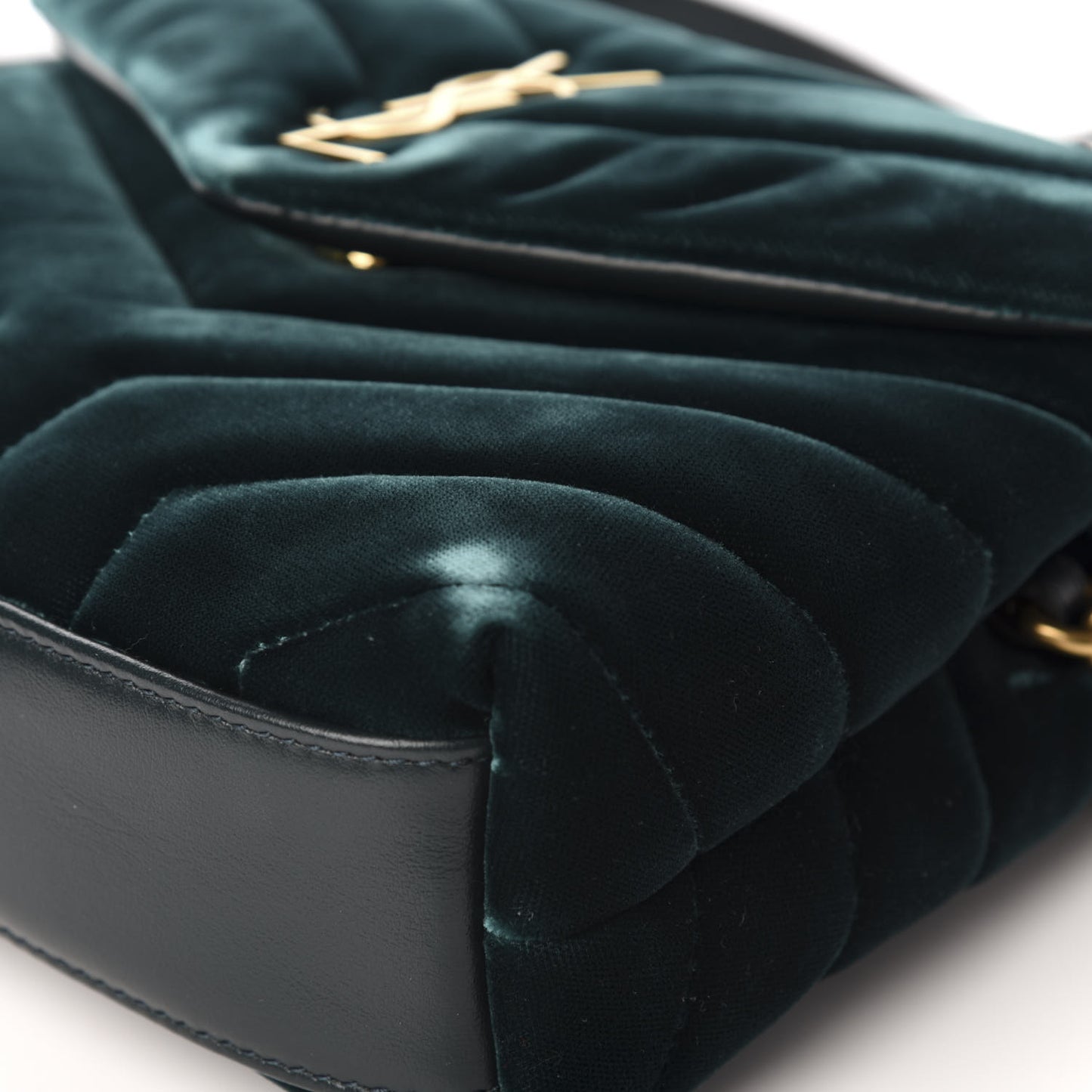 Velvet Y Quilted Monogram Toy Loulou Chain Satchel Malachite