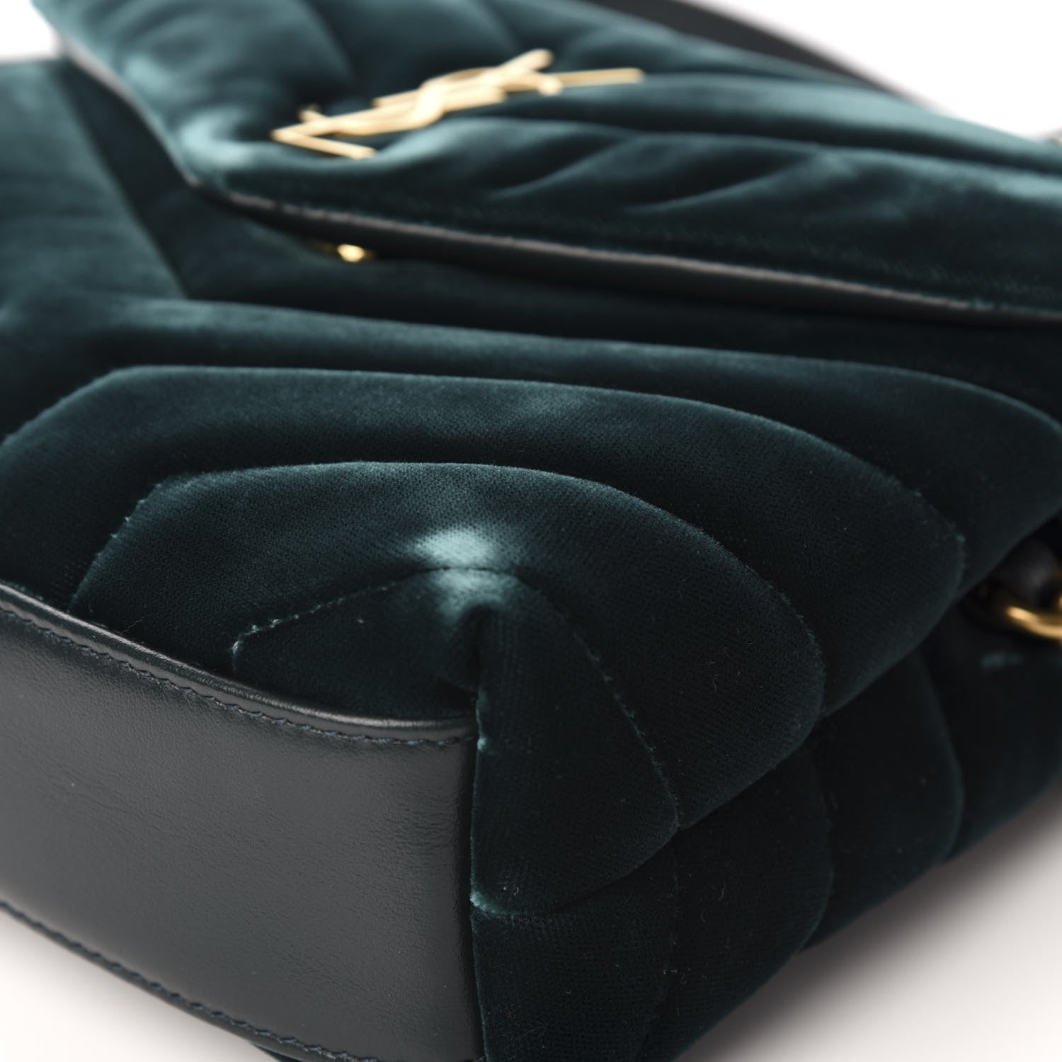 Saint Laurent Velvet Y Quilted Monogram Toy Loulou Chain Satchel Malachite 11 of 13