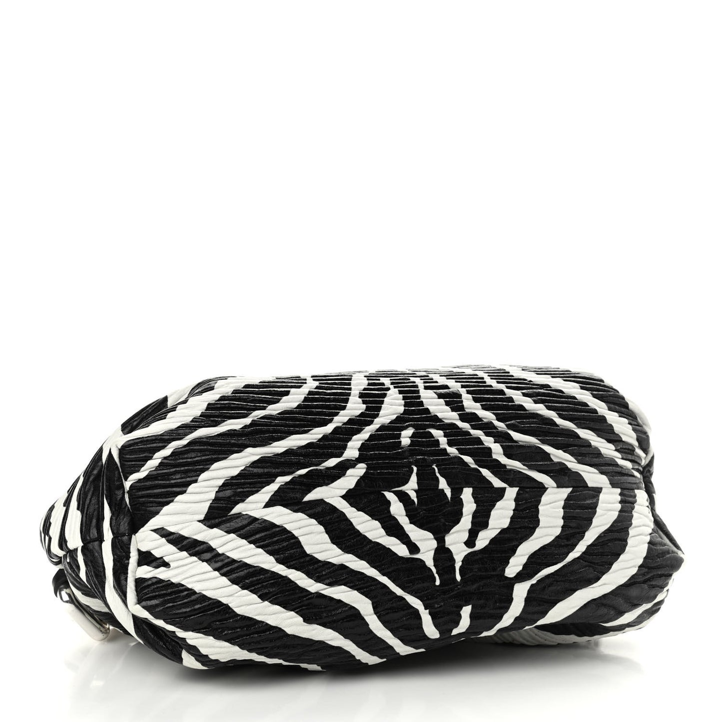 Nappa Zebra Print The Pouch Oversized Clutch White Black
