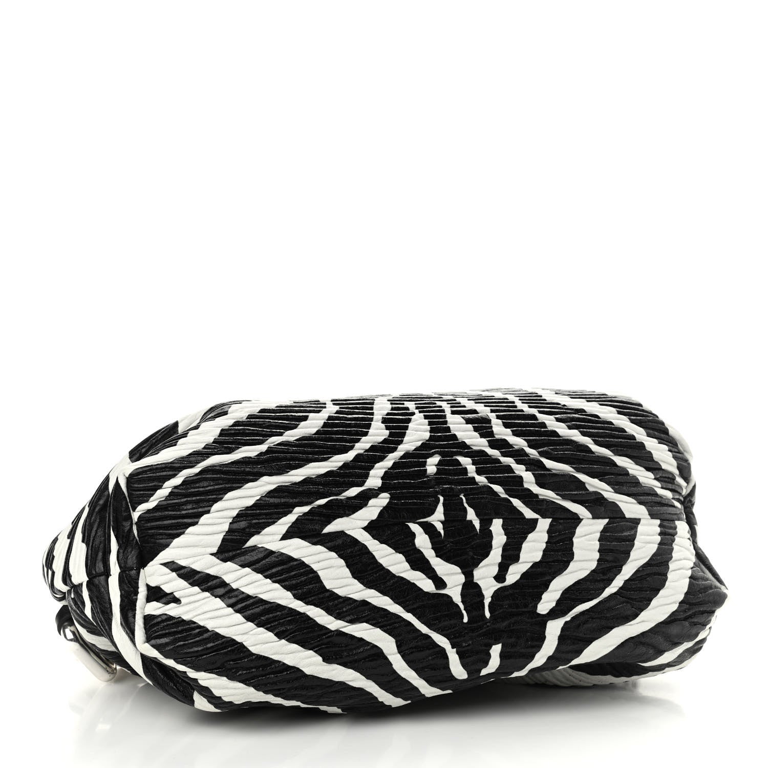 Bottega Veneta Nappa Zebra Print The Pouch Oversized Clutch White Black 3 of 10