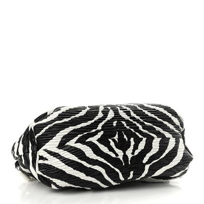 Bottega Veneta Nappa Zebra Print The Pouch Oversized Clutch White Black 3 of 10