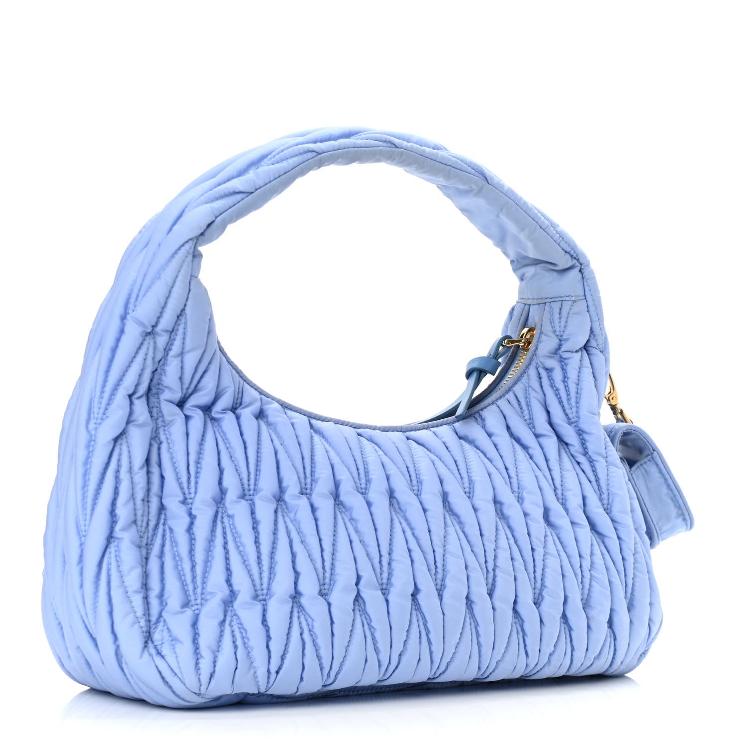 Miu Miu Tessuto Nylon Matelasse Wander Hobo Astrale 3 of 9