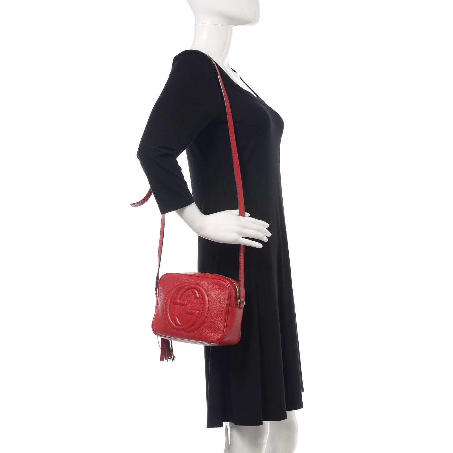 Gucci Pebbled Calfskin Small Soho Disco Bag Tabasco Red 2 of 10