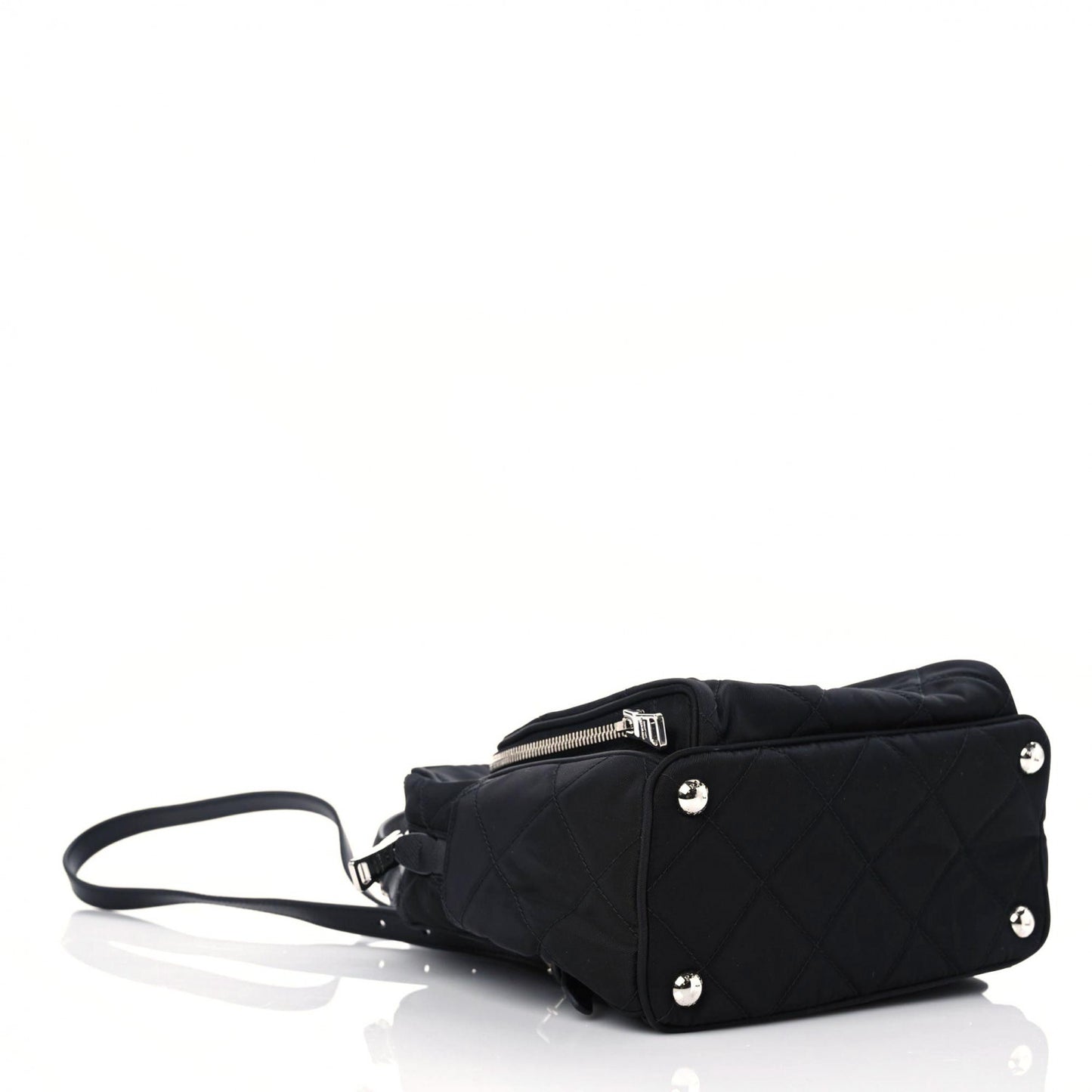 Nylon Tessuto Impuntu Quilted Backpack Black