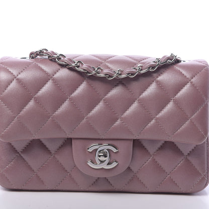 Chanel Metallic Lambskin Quilted Mini Rectangular Flap Pink 7 of 9