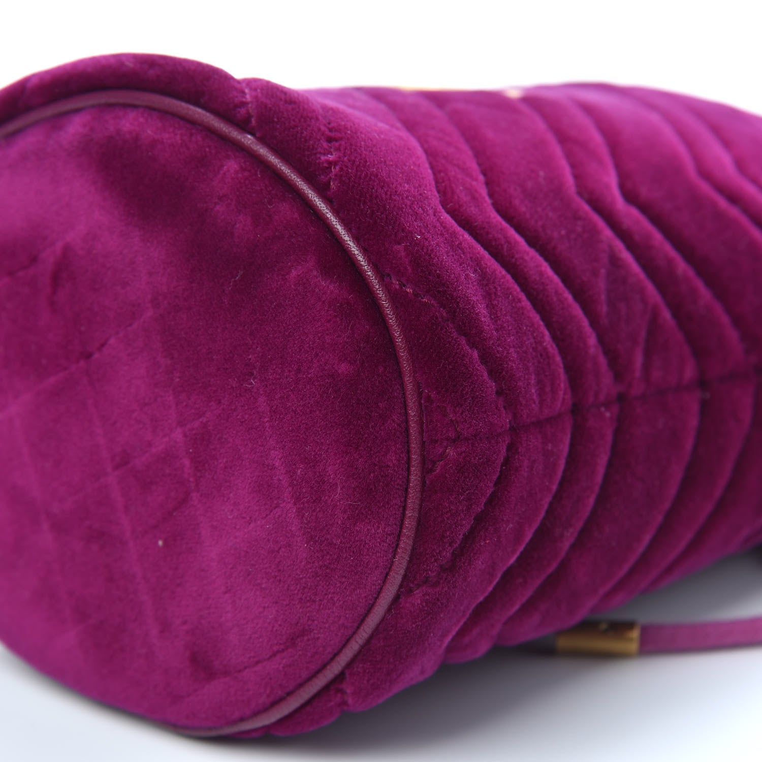 Gucci Velvet Matelasse Mini GG Marmont 2.0 Bucket Bag Fuchsia Violet Cyclamen 9 of 9