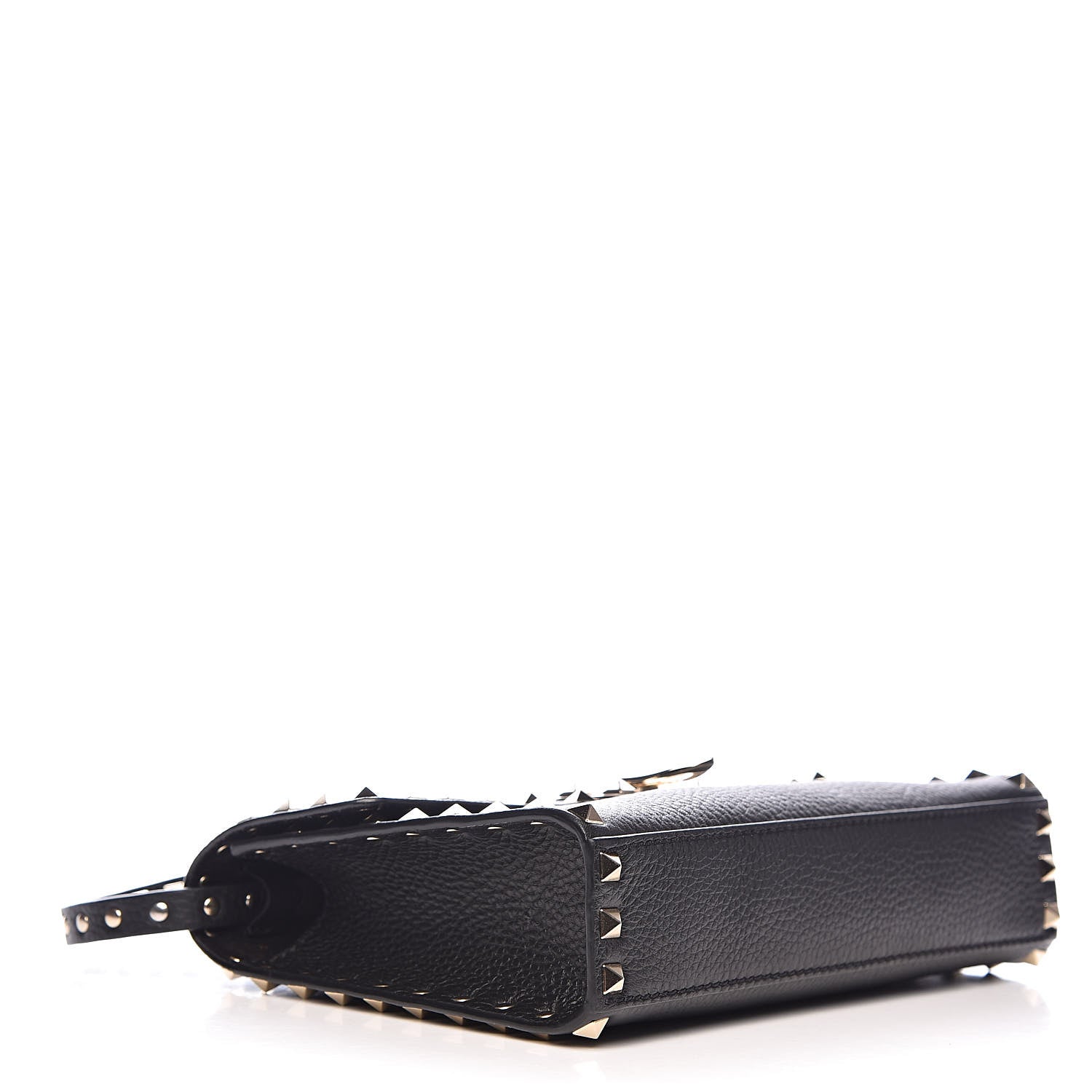 Valentino Garavani Pebbled Calfskin Medium Rockstud Flip Lock Crossbody Bag Black 4 of 10
