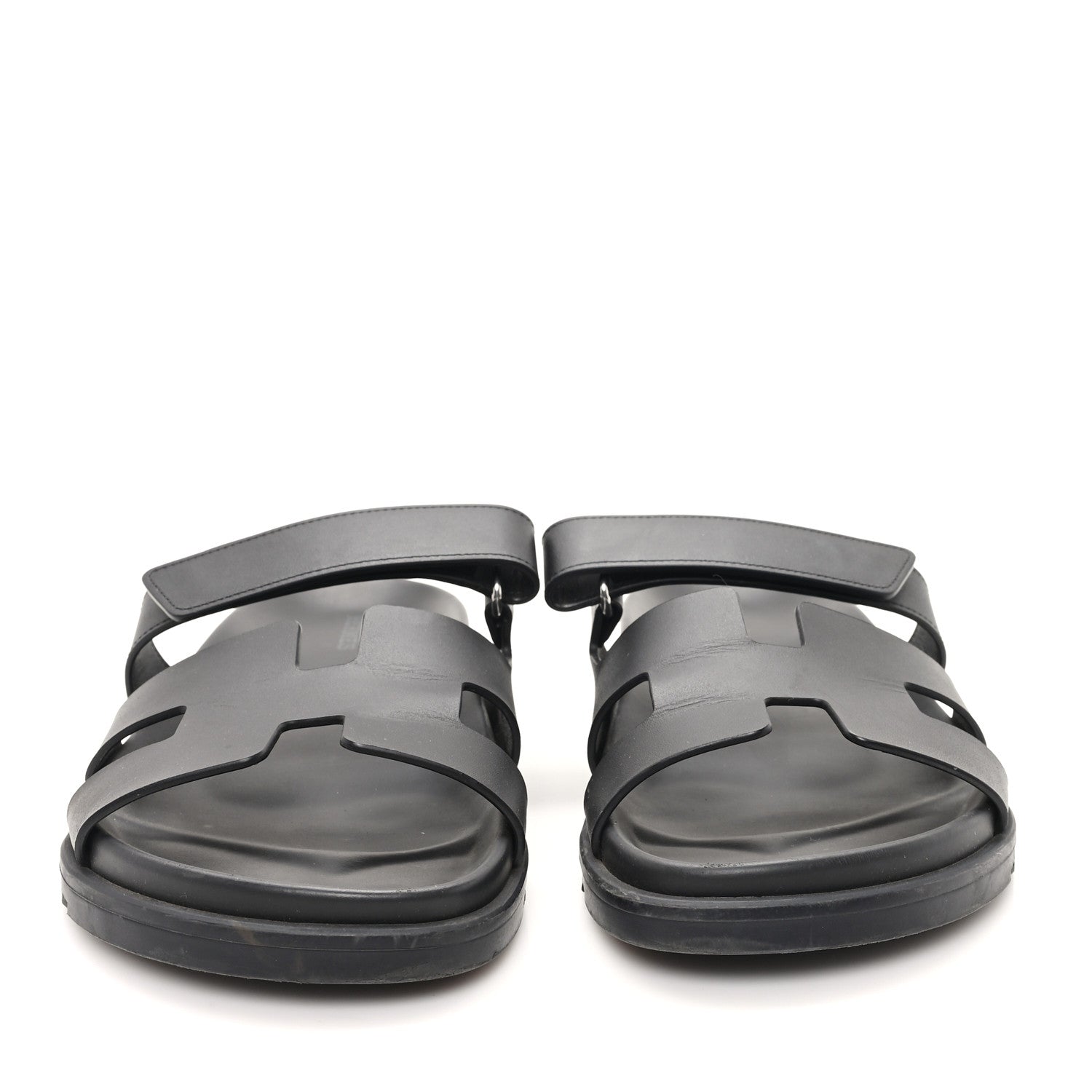 Hermes Calfskin Womens Chypre Sandals 40.5 Black 3 of 10