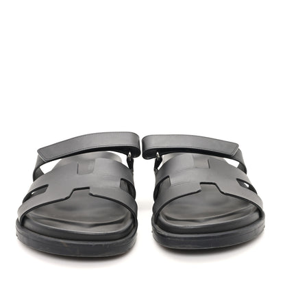 Hermes Calfskin Womens Chypre Sandals 40.5 Black 3 of 10