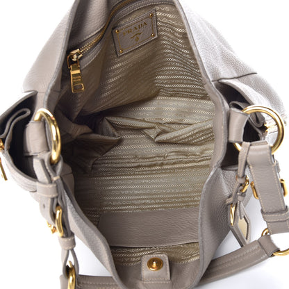 Prada Vitello Daino Side Pocket Hobo Pomice 5 of 22