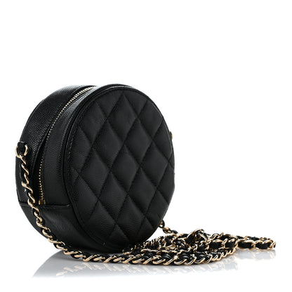 Chanel Caviar Quilted Round Clutch With Chain Black 3 of 9