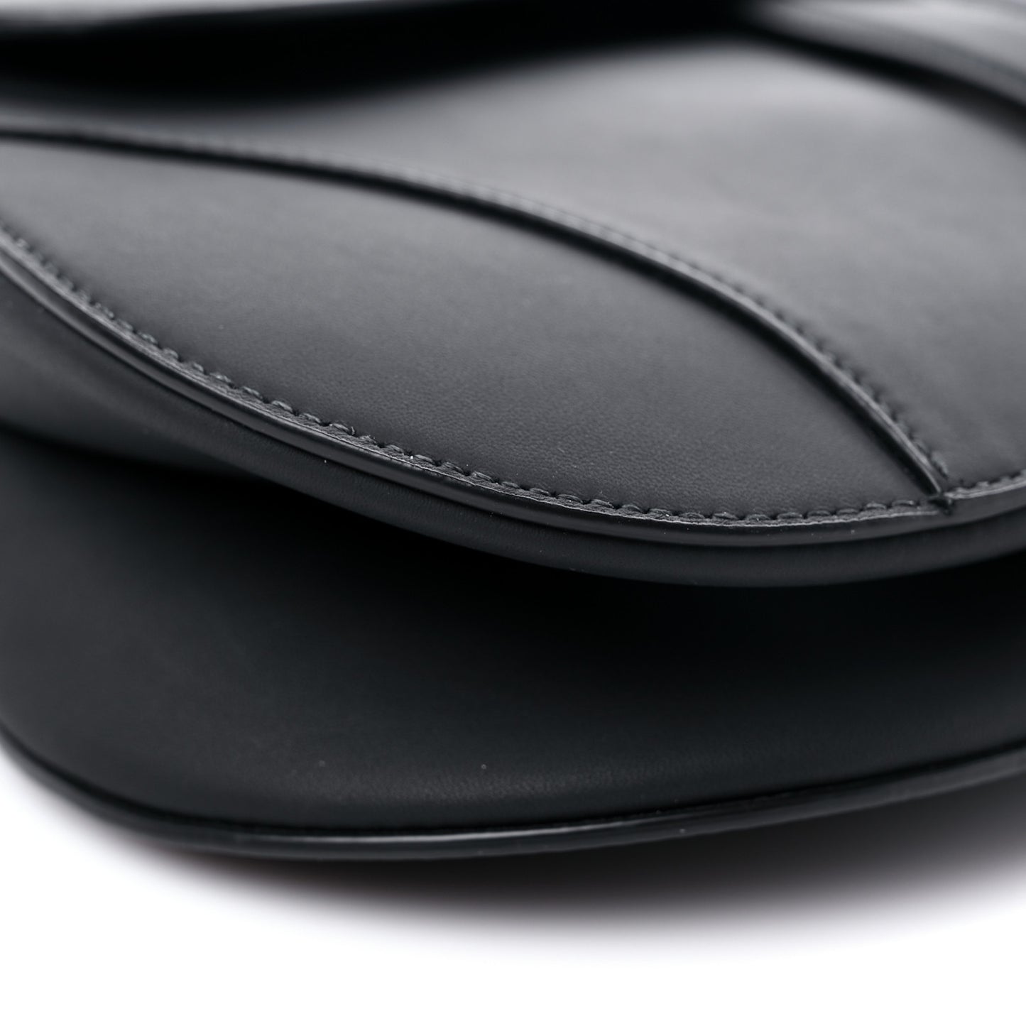 Ultra Matte Calfskin Saddle Bag With Strap Black
