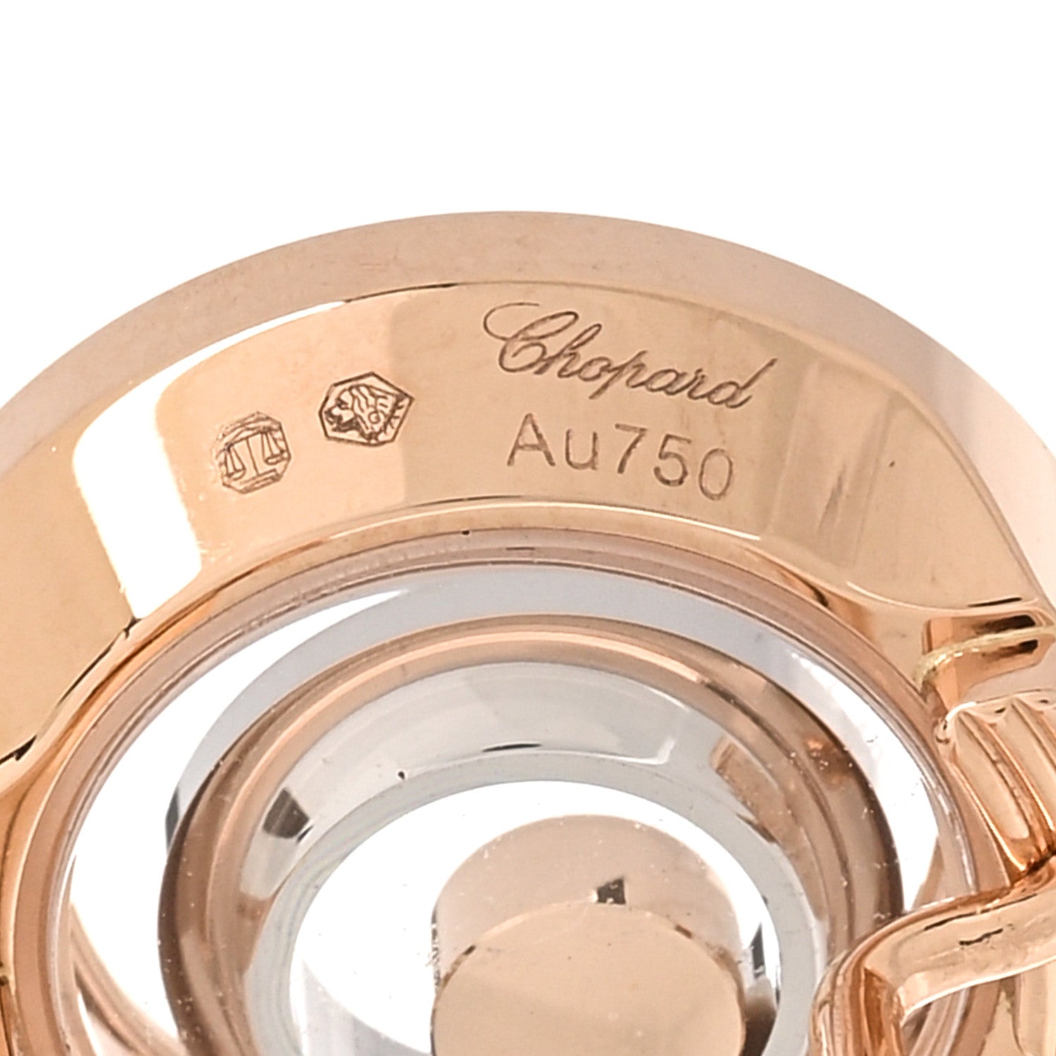 Chopard 18K Rose White Gold Diamond Happy Spirit Earrings 4 of 5