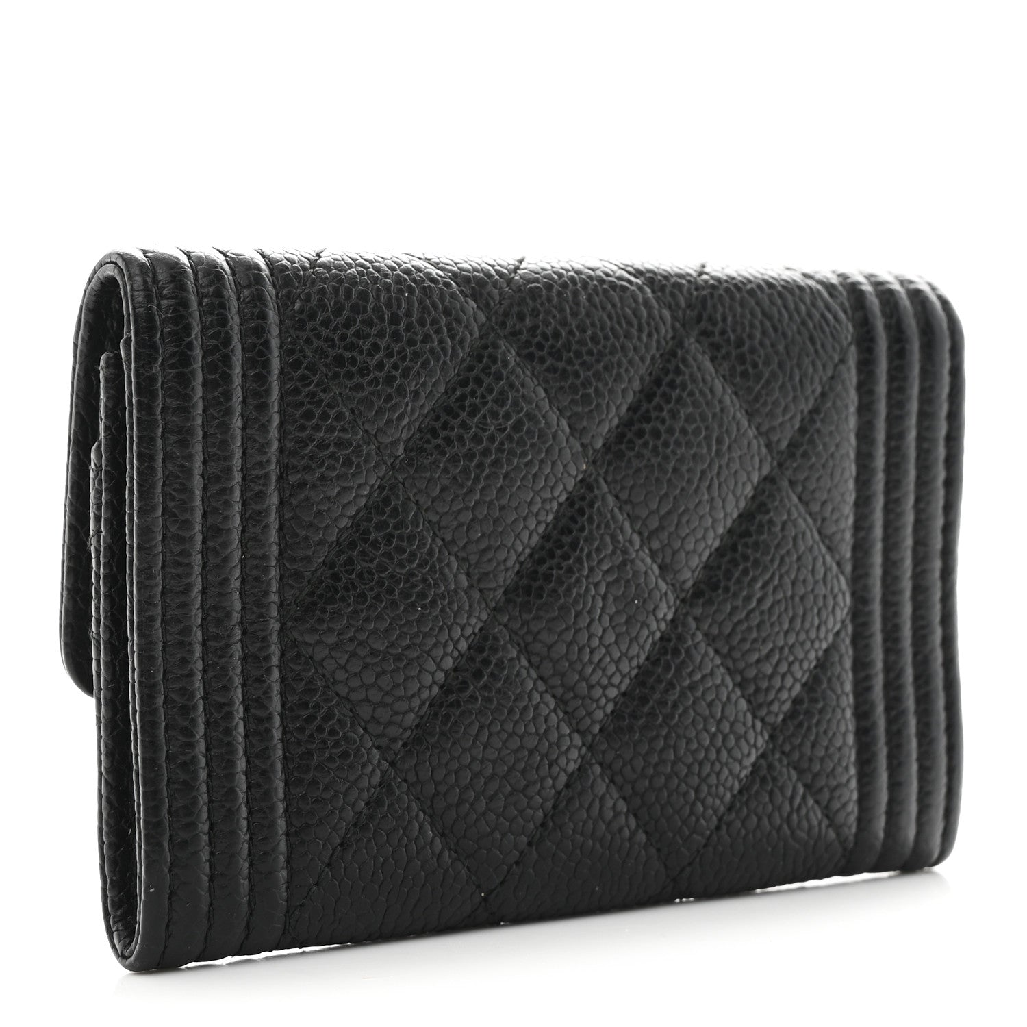 Chanel Caviar Quilted Boy Flap Card Holder Black 3 of 9
