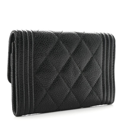 Chanel Caviar Quilted Boy Flap Card Holder Black 3 of 9