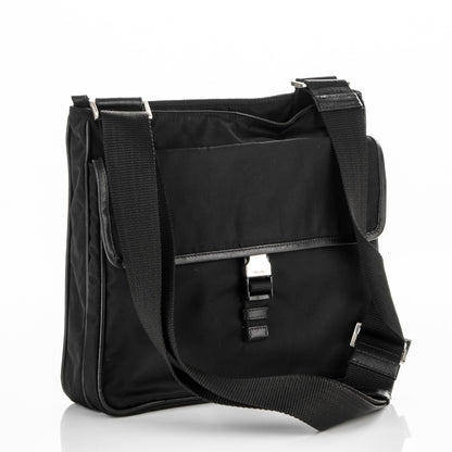 Prada Nylon Vela Flat Messenger Bag Black 3 of 6