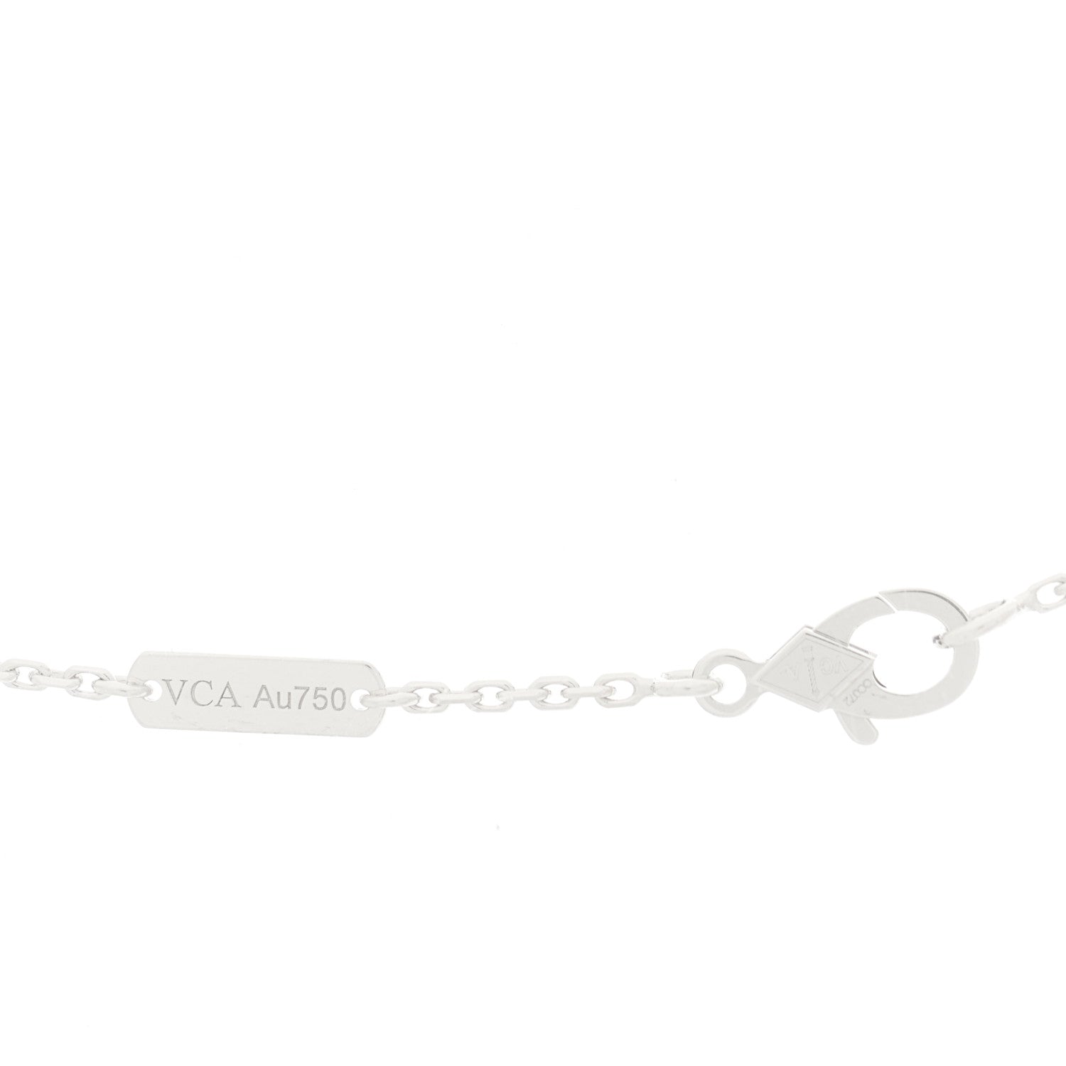 Van Cleef & Arpels 18K White Gold Diamond Vintage Alhambra Pendant Necklace 4 of 5