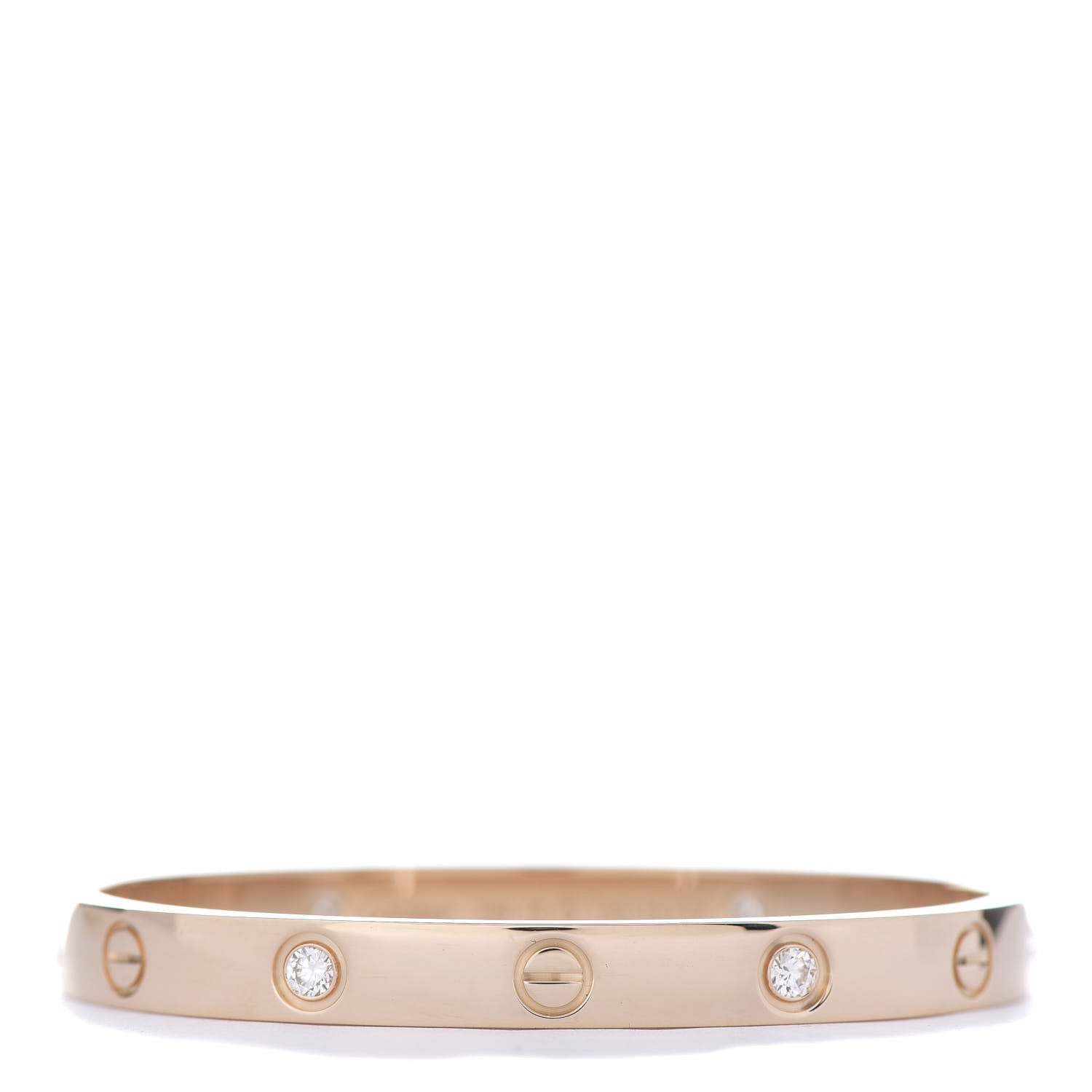 Cartier 18K Pink Gold 4 Diamond LOVE Bracelet 16 1 of 5