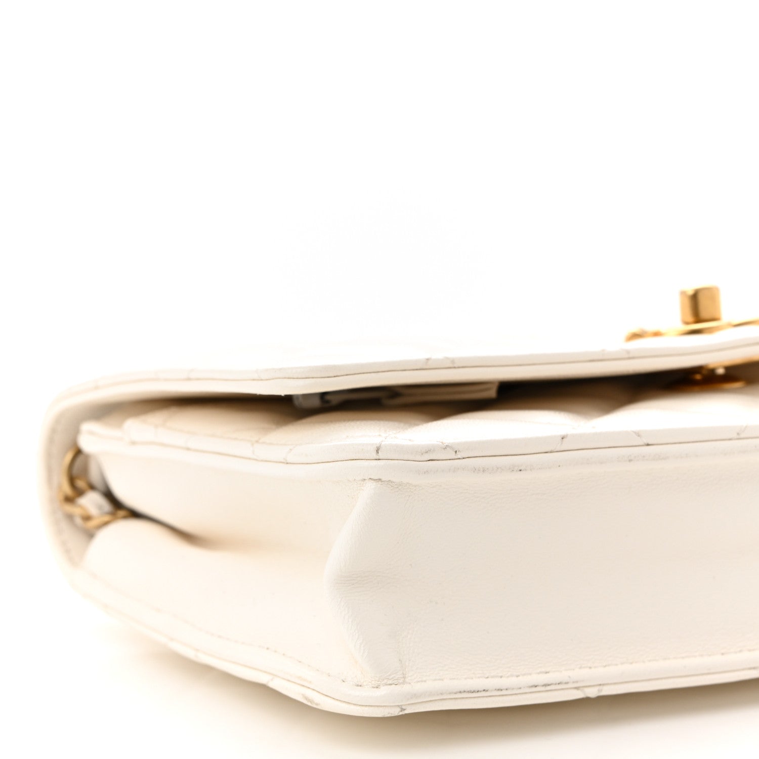 Chanel Lambskin Quilted CC Pearl Crush Wallet on Chain WOC White 10 of 13