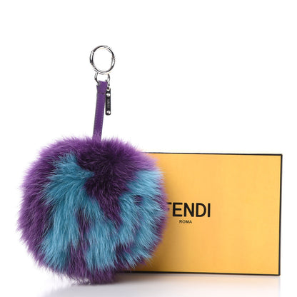 Fendi Fox Fur Shiny Nappa Bi-Color M ABCharm Bag Charm Viola Lago Viola Plus 5 of 5