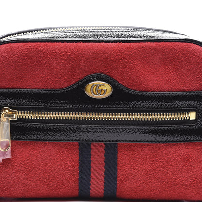 Gucci Suede Small Ophidia Belt Bag 85 34 Hibiscus Red 10 of 10