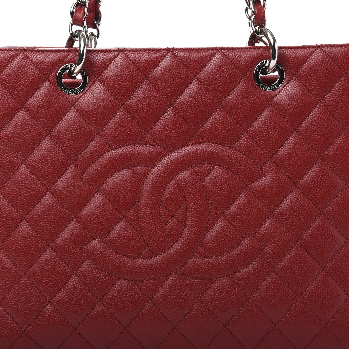 Caviar Quilted Grand Shopping Tote GST Red