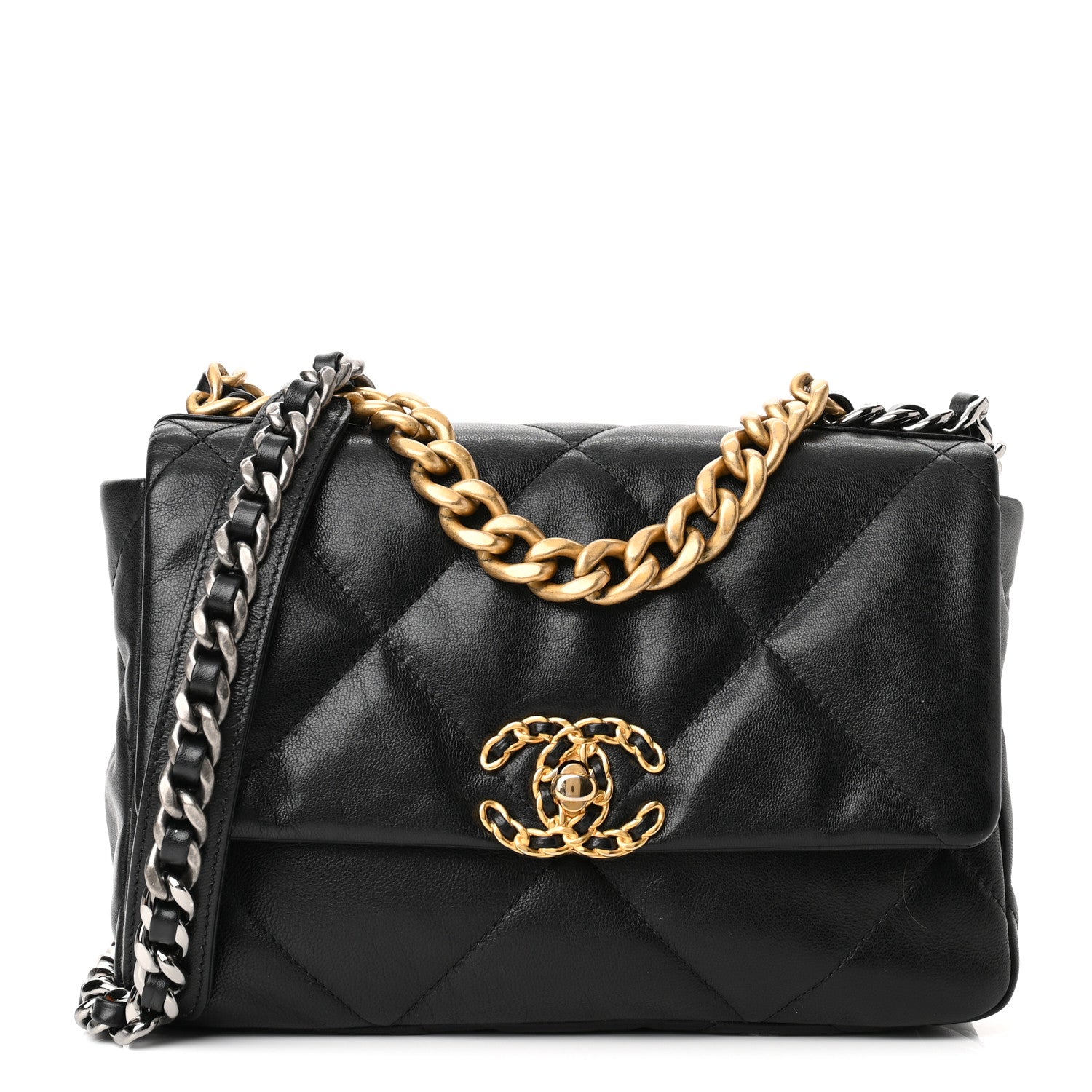 Chanel Goatskin Quilted Medium Chanel 19 Flap Black 1 of 11