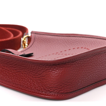 Hermes Taurillon Clemence Evelyne TPM Rouge H 9 of 10