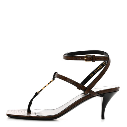 Saint Laurent Calfskin Cassandra 60 Sandals 37 Macadamia Brown 1 of 9