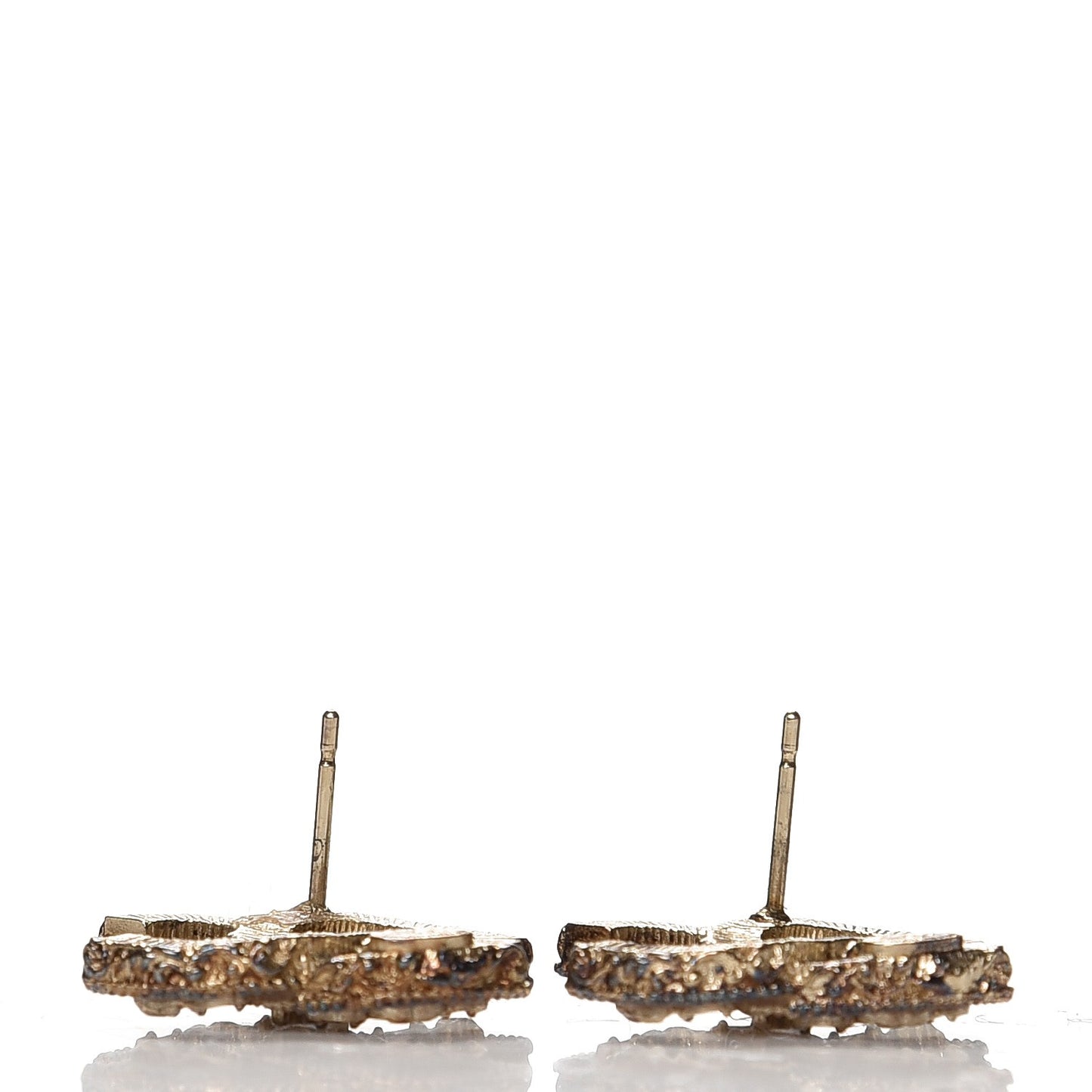 Enamel CC Baroque Earrings Beige Gold