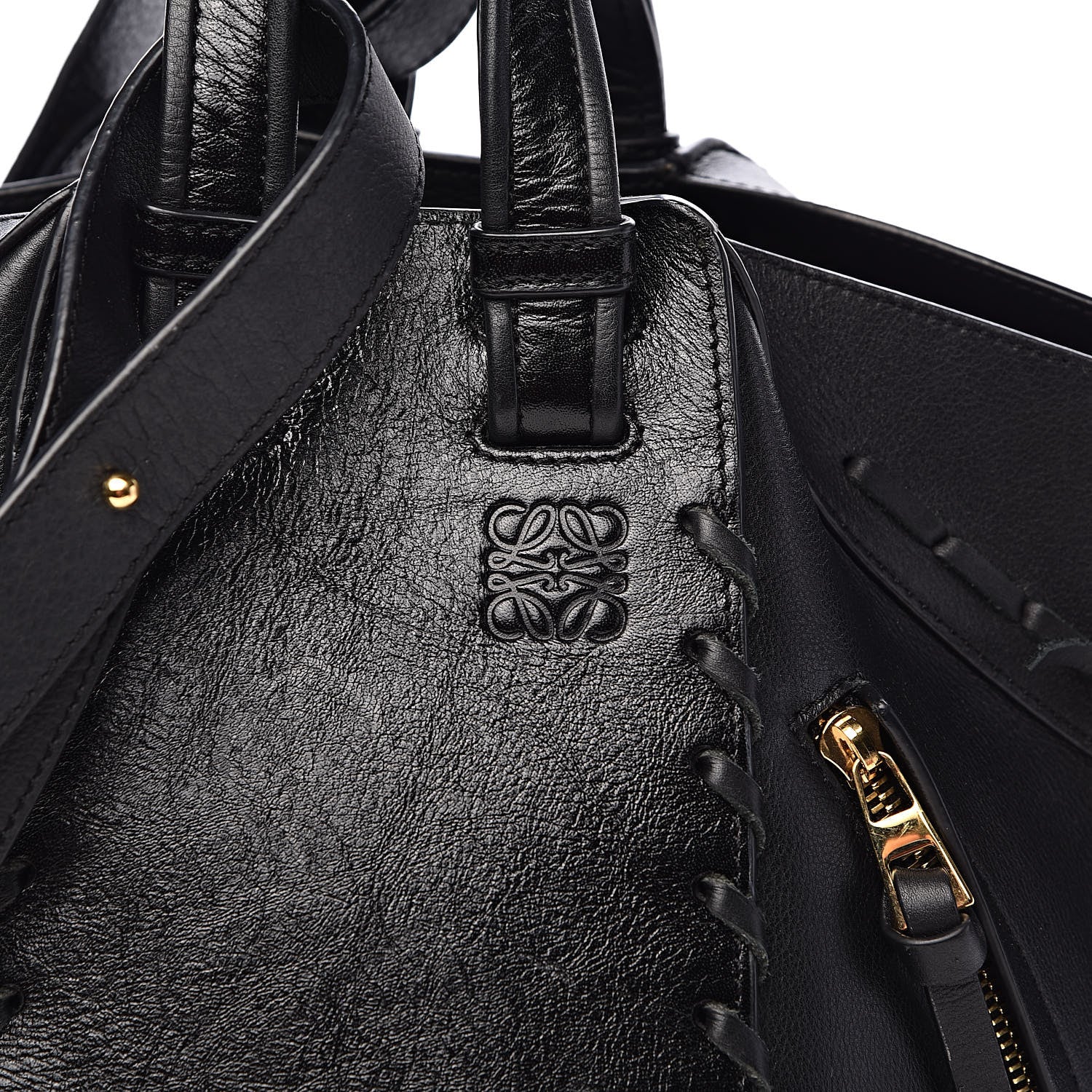 Loewe Calfskin Small Whipstitch Hammock Shoulder Bag Black 10 of 10